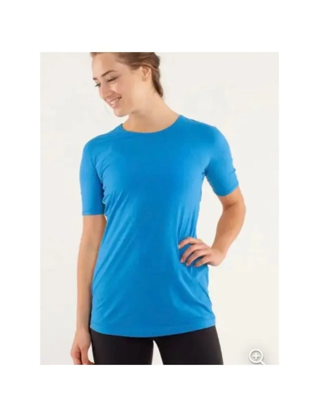 Lululemon Devotion Short Sleeve Tee Beaming Blue / Heathered Polar Cream